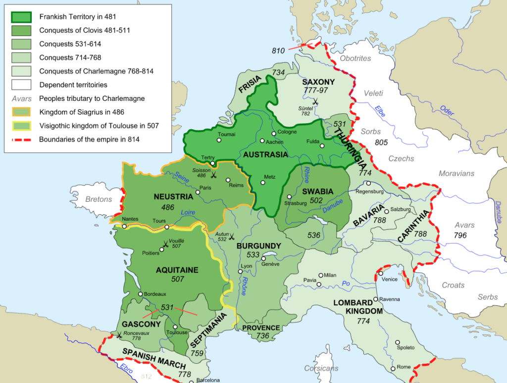 map of Frankish empire